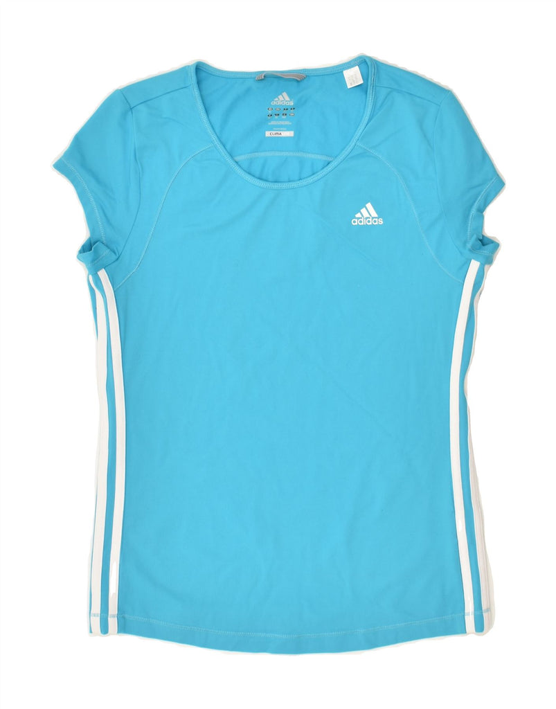 ADIDAS Womens Climalite T-Shirt Top UK 16 Large Blue Polyamide | Vintage Adidas | Thrift | Second-Hand Adidas | Used Clothing | Messina Hembry 