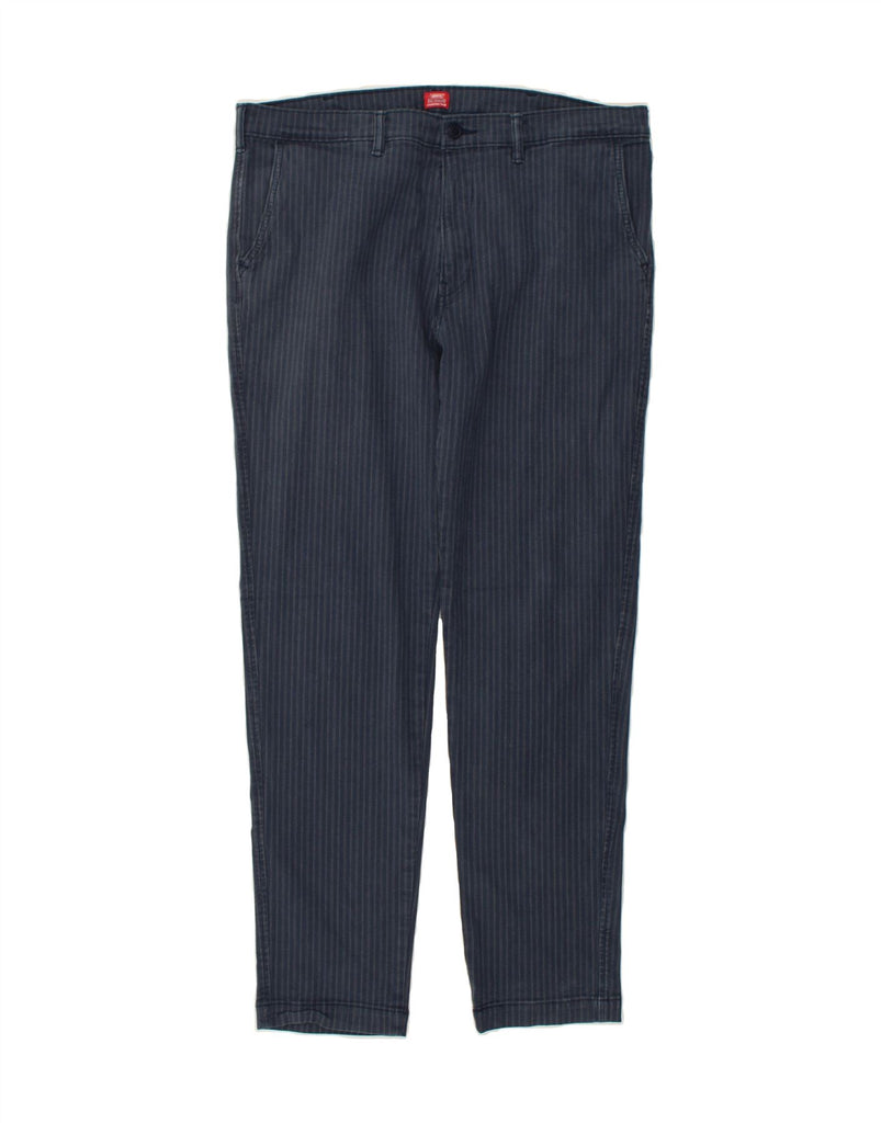 LEVI'S Mens Standard Tapered Chino Trousers W38 L34 Navy Blue Striped Vintage Levi's and Second-Hand Levi's from Messina Hembry 