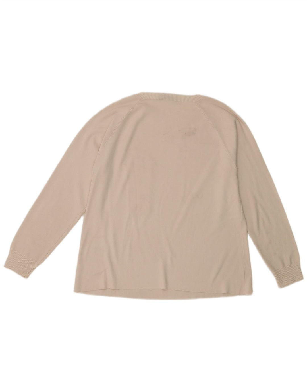 Max Mara Womens Crew Neck Jumper Sweater UK 14 Medium Off White