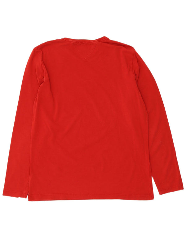 Tommy Hilfiger Mens Slim Fit Top Long Sleeve Large Red Cotton