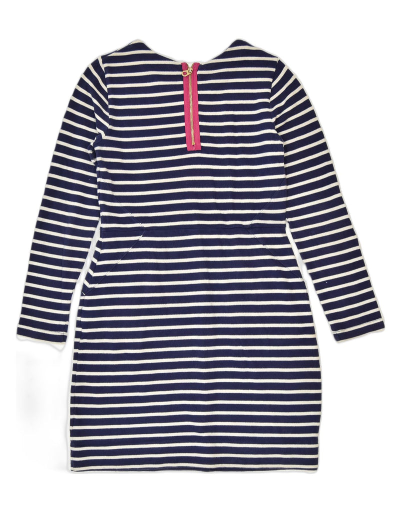 JOULES Womens Basic Dress UK 12 Medium Navy Blue Striped Cotton | Vintage | Thrift | Second-Hand | Used Clothing | Messina Hembry 