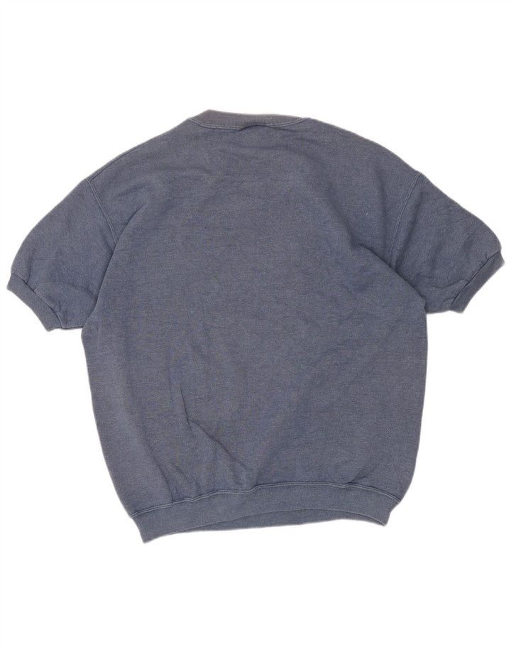 Lee Mens Short Sleeve Sweatshirt Jumper Large Blue Cotton