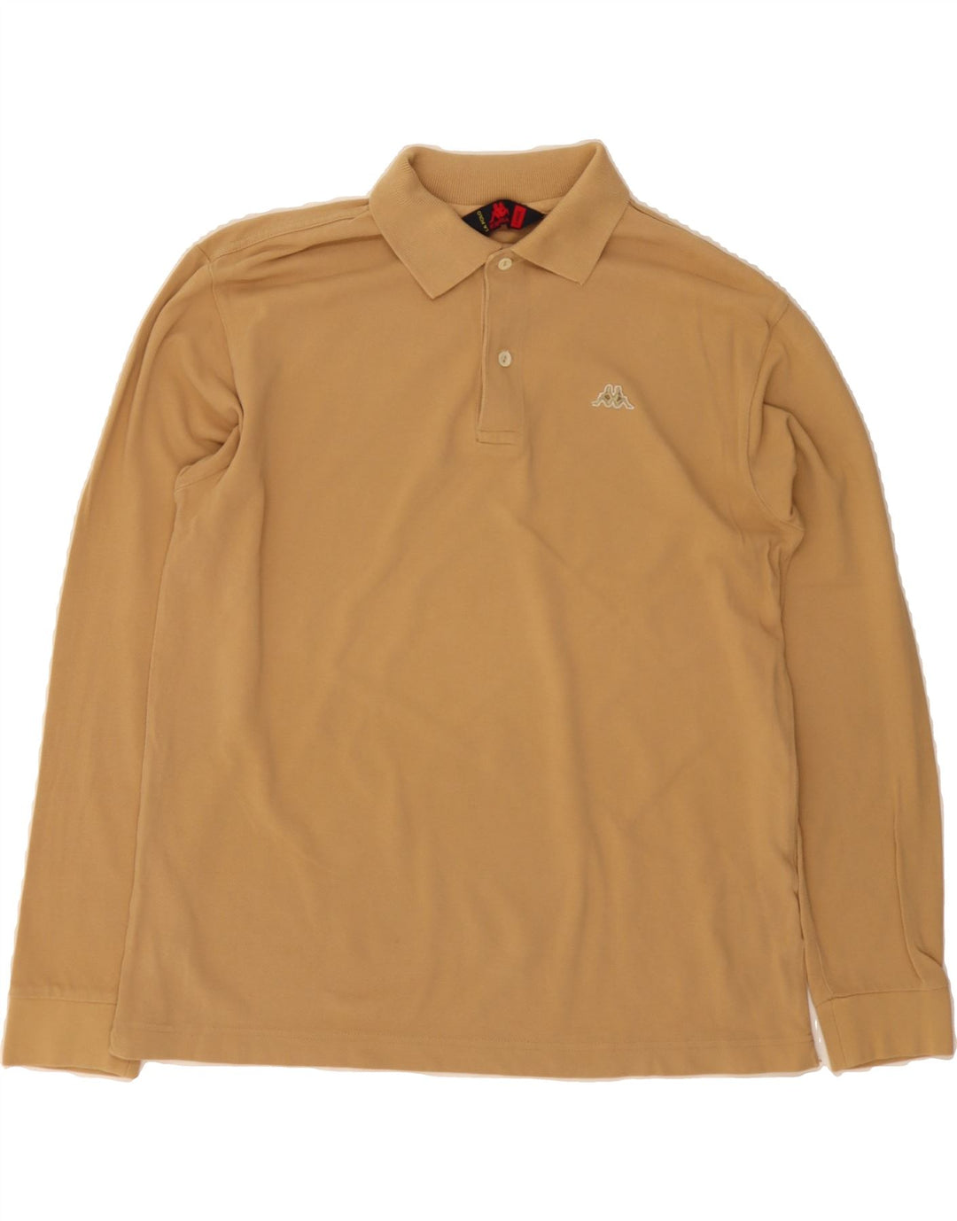 KAPPA Mens Long Sleeve Polo Shirt Large Beige Cotton Vintage Kappa and Second-Hand Kappa from Messina Hembry 
