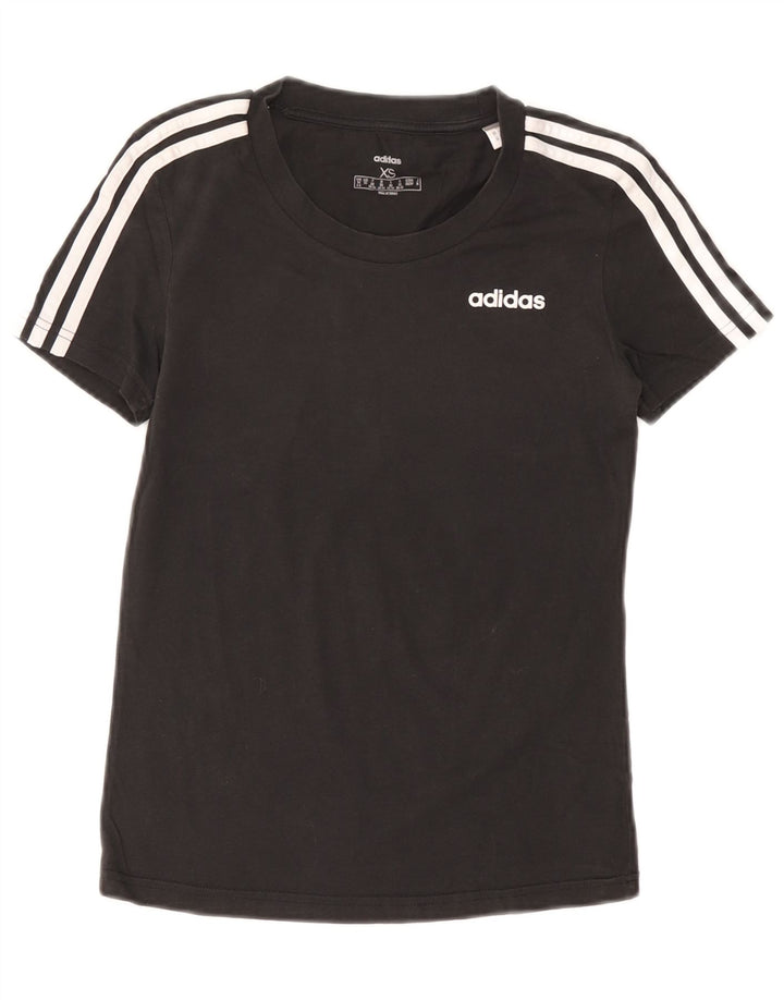 Adidas Womens T-Shirt Top UK 4/6 XS Black