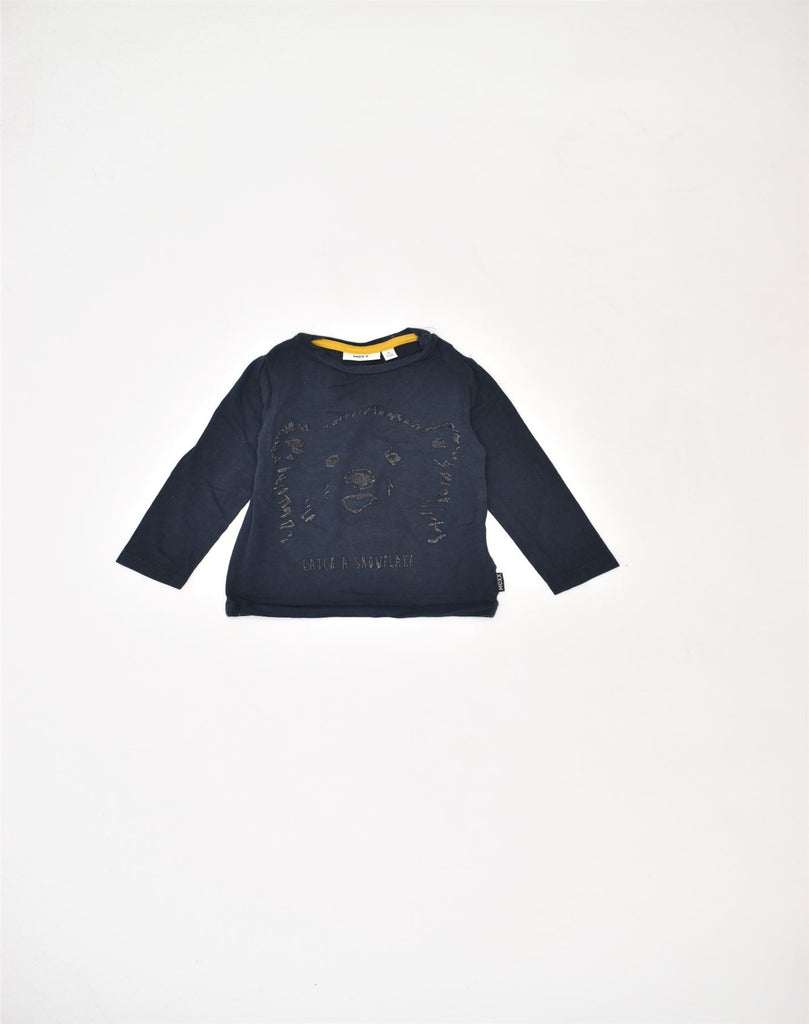 MEXX Baby Boys Graphic Sweater 6-9 Months Navy Blue Cotton Animals | Vintage | Thrift | Second-Hand | Used Clothing | Messina Hembry 