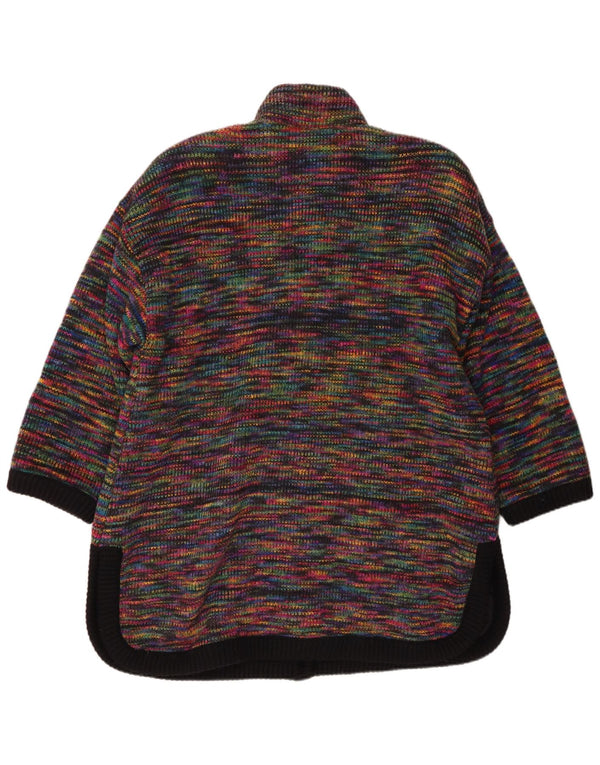 Vintage Womens Longline Cardigan Sweater UK 18 XL Multicoloured Flecked