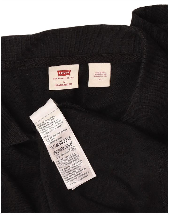 Levi's Mens Standard Fit Polo Shirt Large Black Cotton