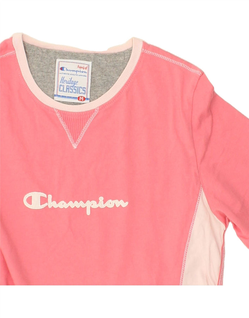 CHAMPION Girls Graphic Top Long Sleeve 13-14 Years Medium  Pink | Vintage Champion | Thrift | Second-Hand Champion | Used Clothing | Messina Hembry 