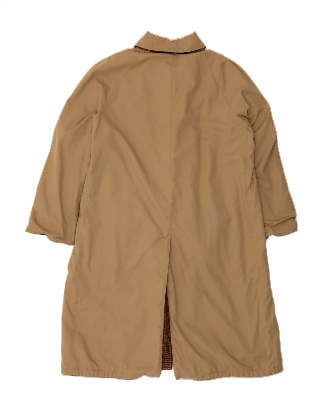 TREND IN TREVIRA Mens Reversible Overcoat UK 38 Medium Beige Polyester