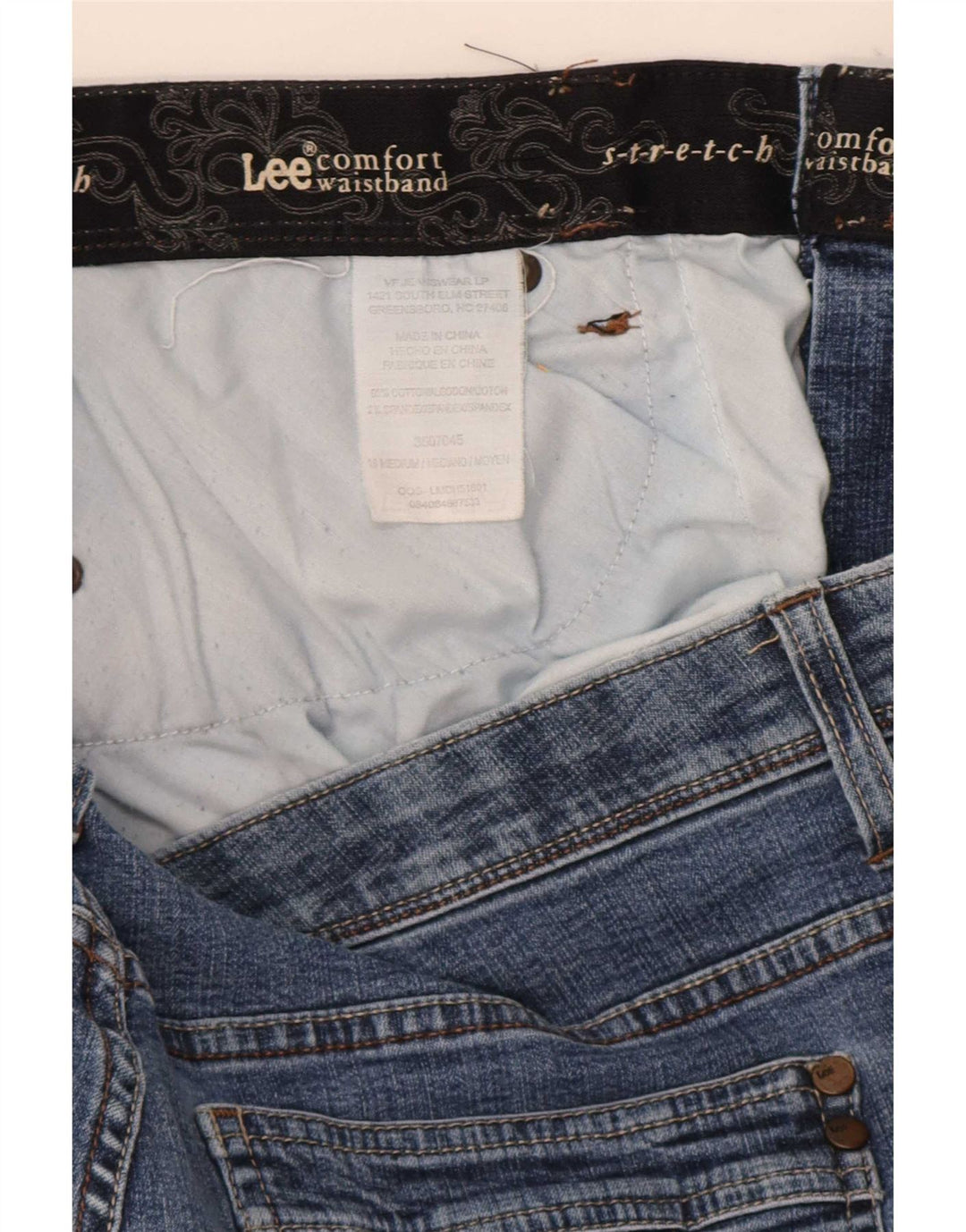 Lee Womens Stretch Straight Jeans W38 L29 Blue Cotton