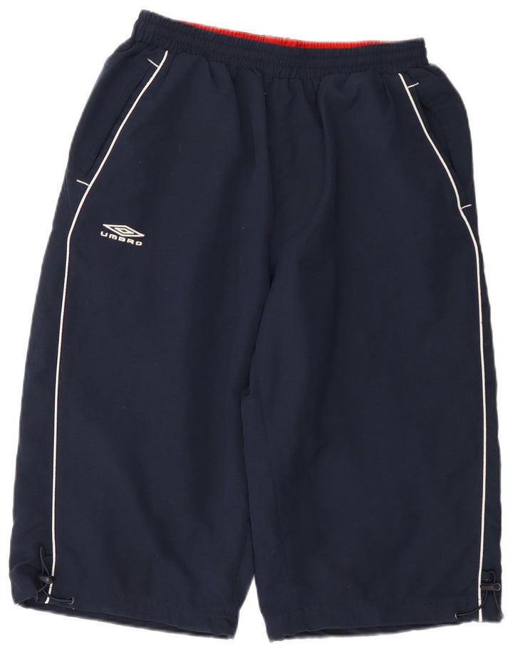 Umbro Mens Graphic Sport Shorts Large  Navy Blue Polyester