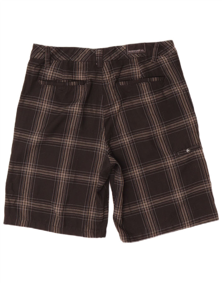 Quiksilver Mens Chino Shorts W34 Large Black Check Polyester