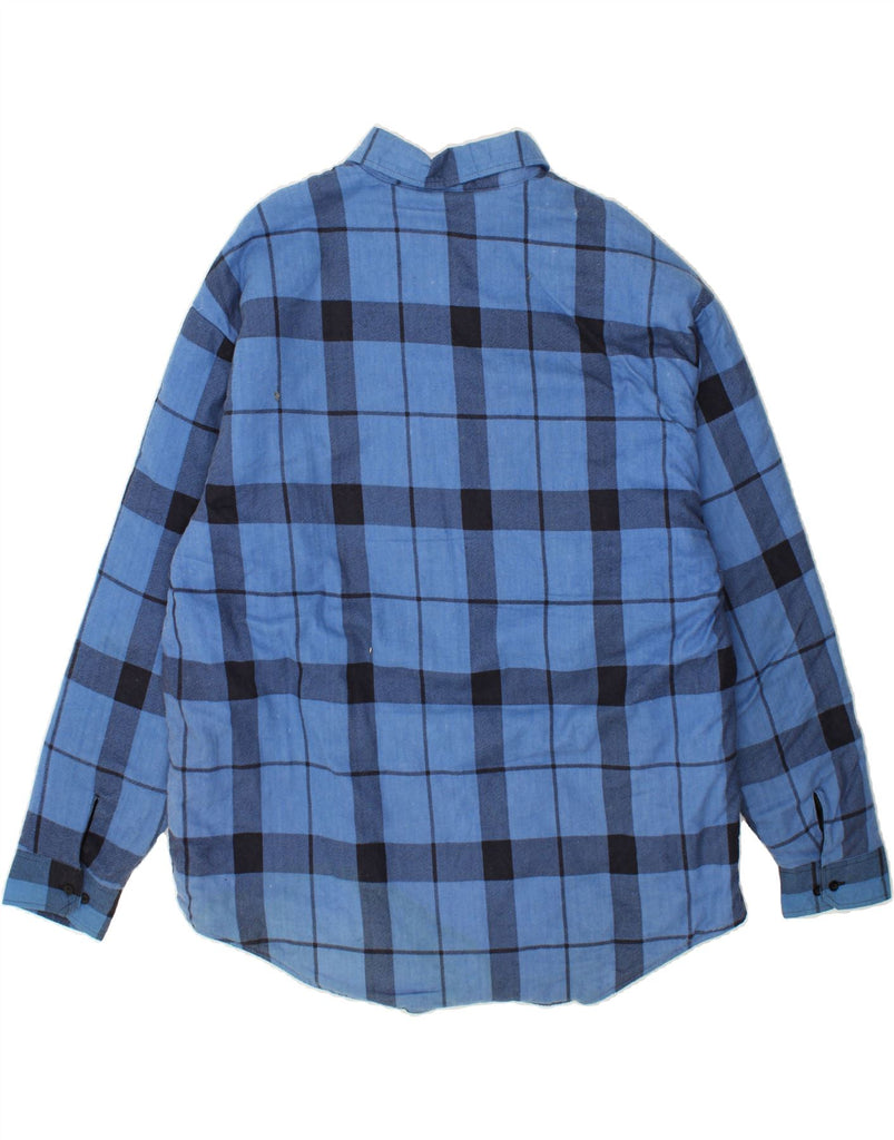 VINTAGE Mens Bomber Jacket UK 44 2XL Blue Plaid Cotton Vintage Vintage and Second-Hand Vintage from Messina Hembry 