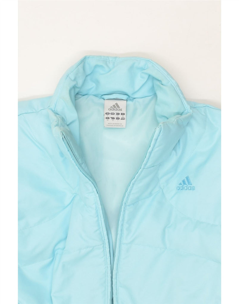 ADIDAS Womens Padded Jacket UK 12 Medium Blue Polyester | Vintage Adidas | Thrift | Second-Hand Adidas | Used Clothing | Messina Hembry 