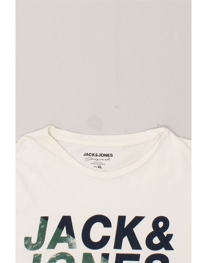 JACK & JONES Mens Graphic T-Shirt Top XL White Cotton | Vintage Jack & Jones | Thrift | Second-Hand Jack & Jones | Used Clothing | Messina Hembry 