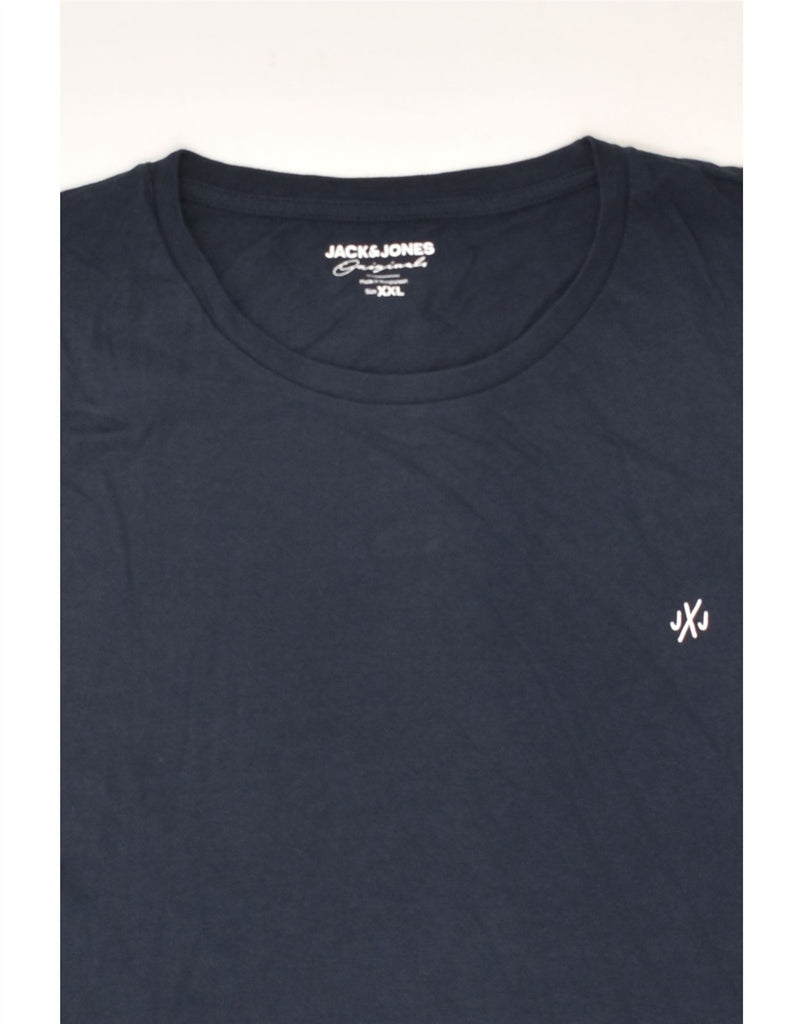 JACK & JONES Mens T-Shirt Top 2XL Navy Blue Cotton | Vintage Jack & Jones | Thrift | Second-Hand Jack & Jones | Used Clothing | Messina Hembry 