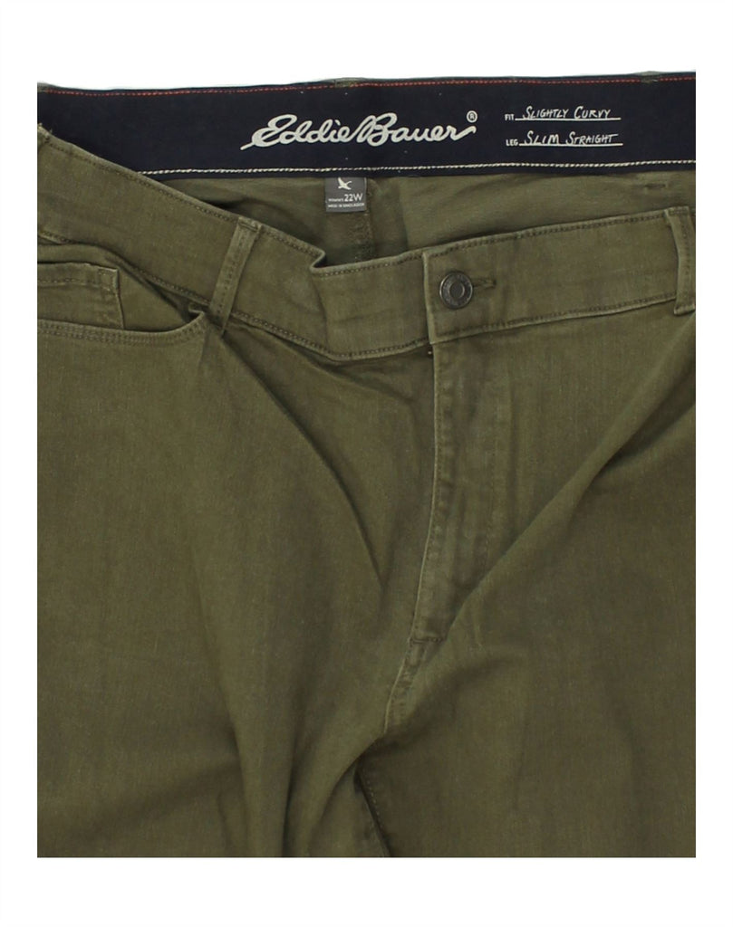 EDDIE BAUER Womens Slim Straight Jeans UK 22 3XL W40 L30 Green Cotton | Vintage Eddie Bauer | Thrift | Second-Hand Eddie Bauer | Used Clothing | Messina Hembry 