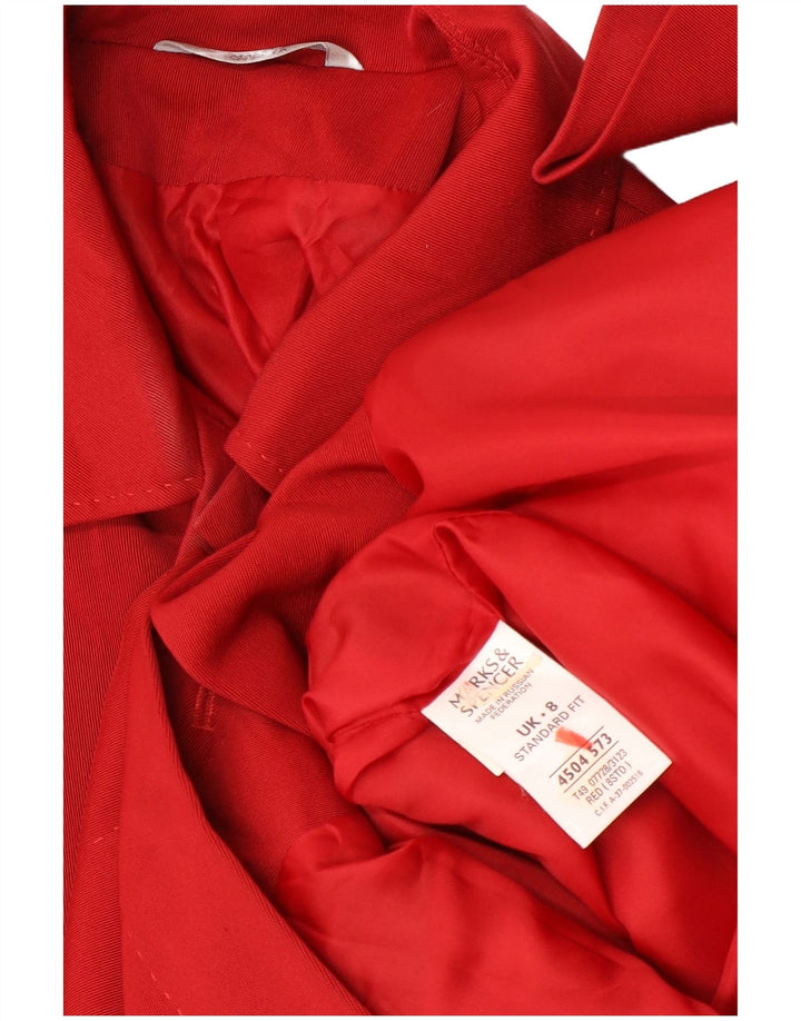 Marks & Spencer Womens Overcoat UK 8 Small Red Polyester