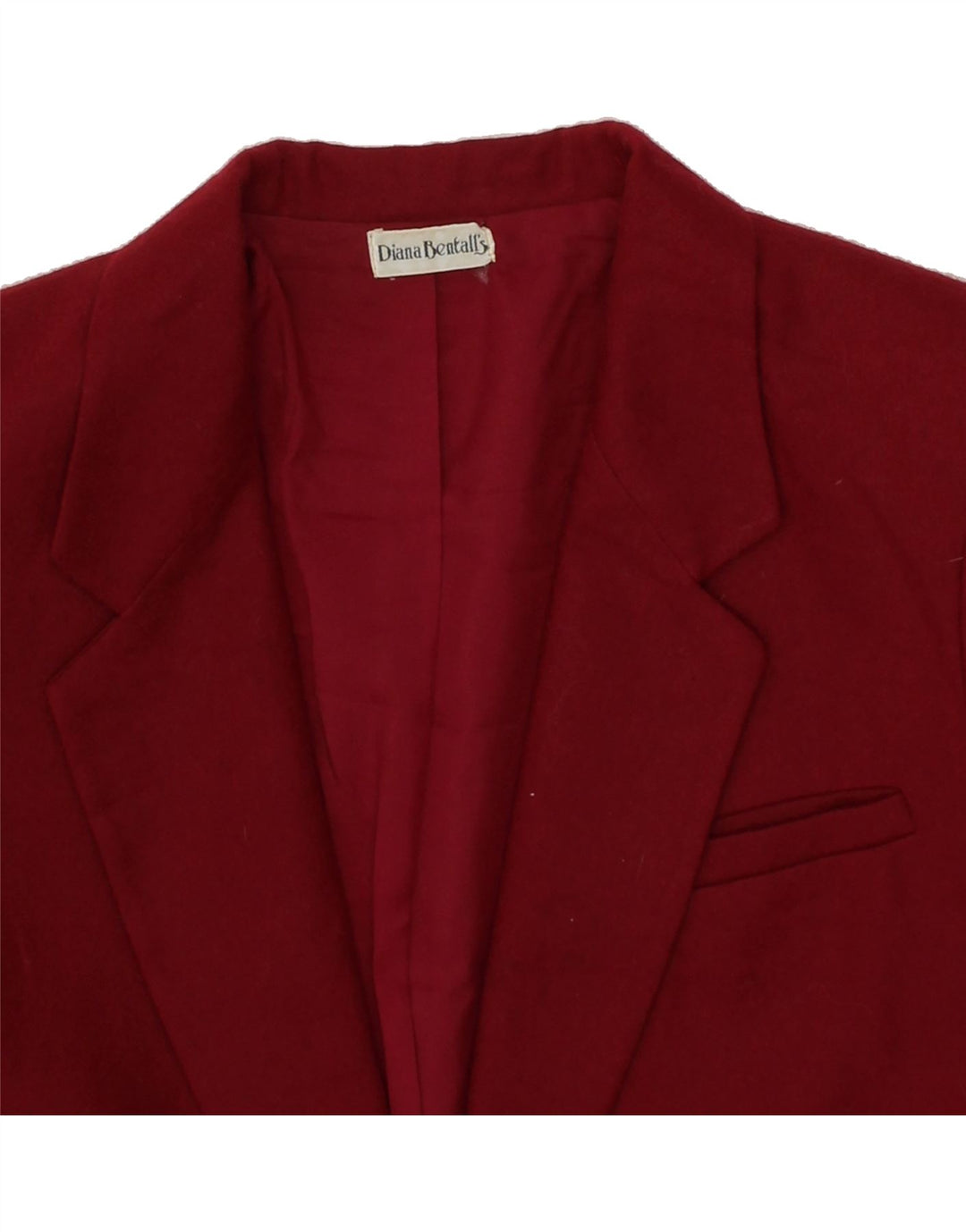 DIANA BENTALLS Womens 2 Button Blazer Jacket UK 10 Small Red Wool Vintage Diana Bentalls and Second-Hand Diana Bentalls from Messina Hembry 