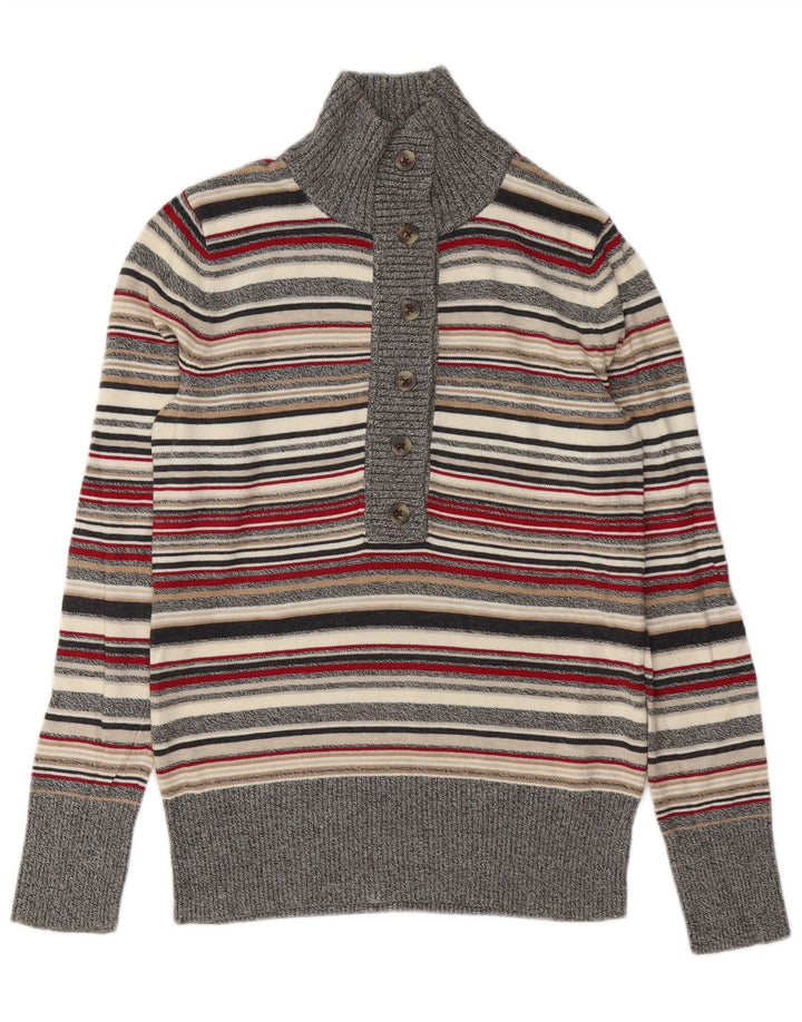 Eddie Bauer Womens Button Neck Jumper Sweater UK 14 Medium Multicoloured