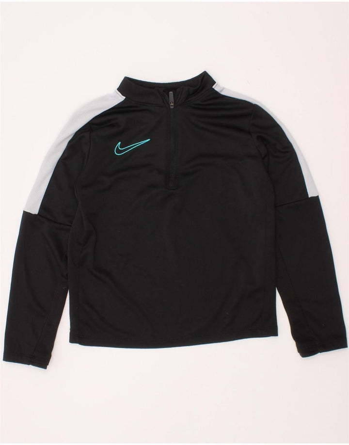Nike Boys Dri Fit Pullover Tracksuit Top 4-5 Years Small Black Colourblock