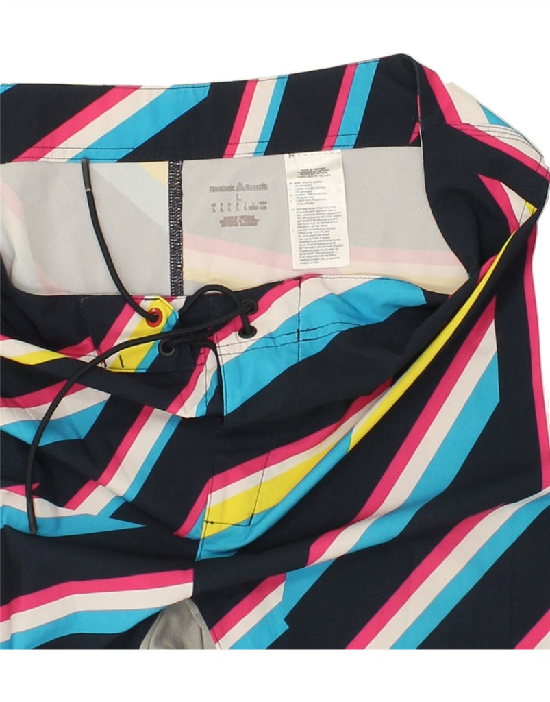 REEBOK Mens Swimming Shorts Large Multicoloured Geometric Polyester Vintage Reebok and Second-Hand Reebok from Messina Hembry 