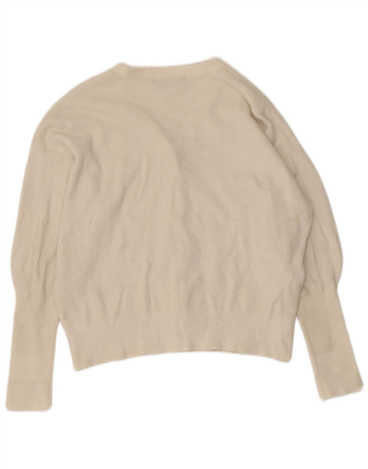 Marks & Spencer Womens Cardigan Sweater UK 14 Medium Beige Viscose