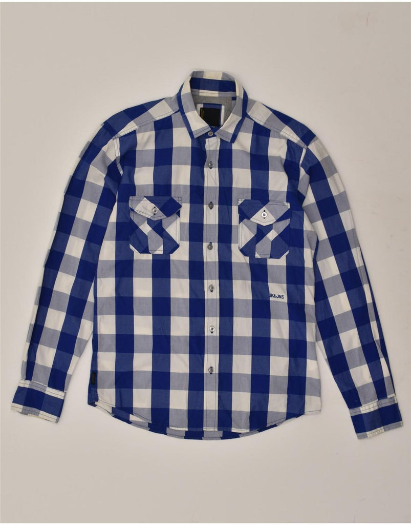 JACK & JONES Mens Shirt Medium Blue Gingham Cotton | Vintage Jack & Jones | Thrift | Second-Hand Jack & Jones | Used Clothing | Messina Hembry 