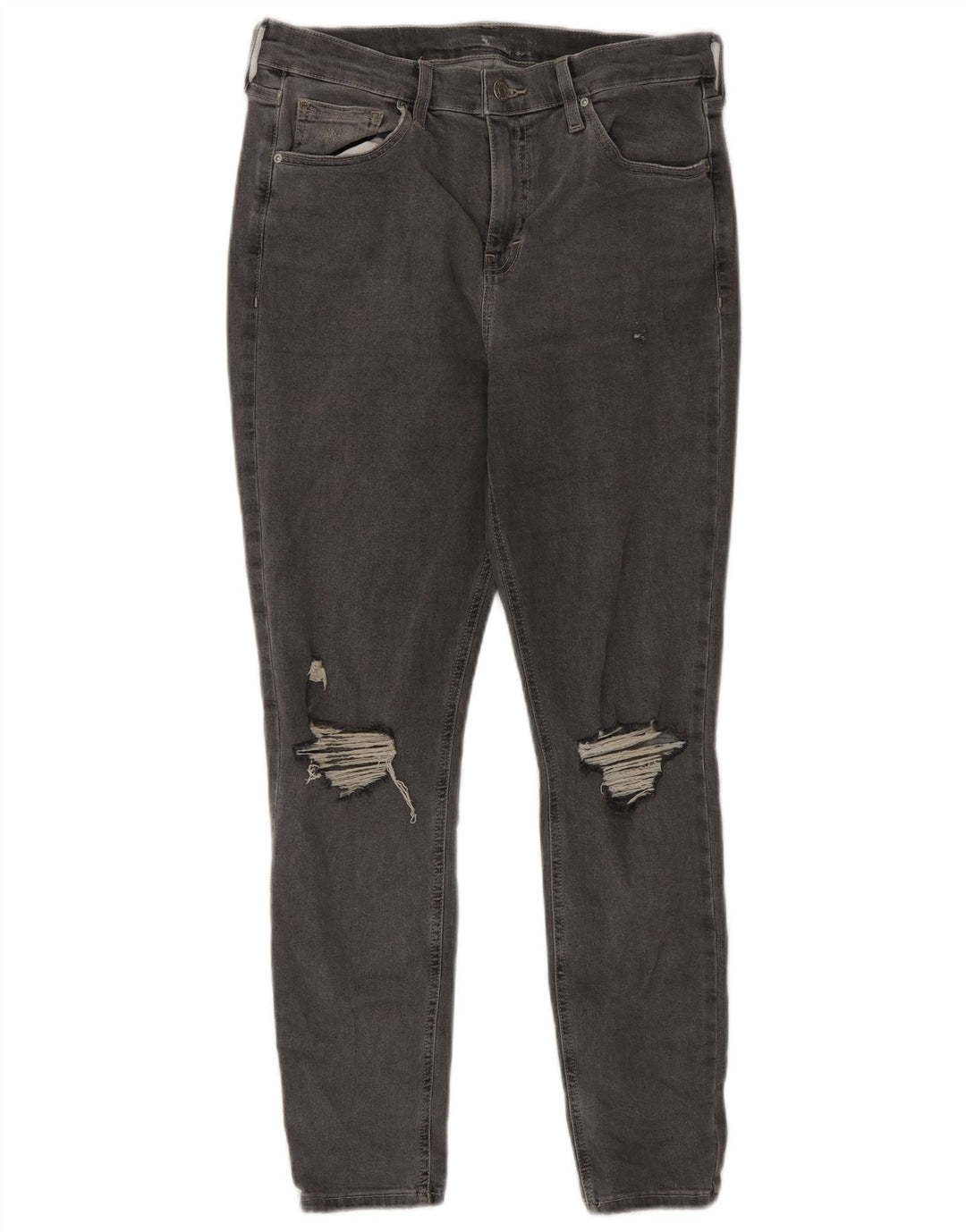 Topshop Womens Distressed Slim Jeans W30 L26 Grey Cotton