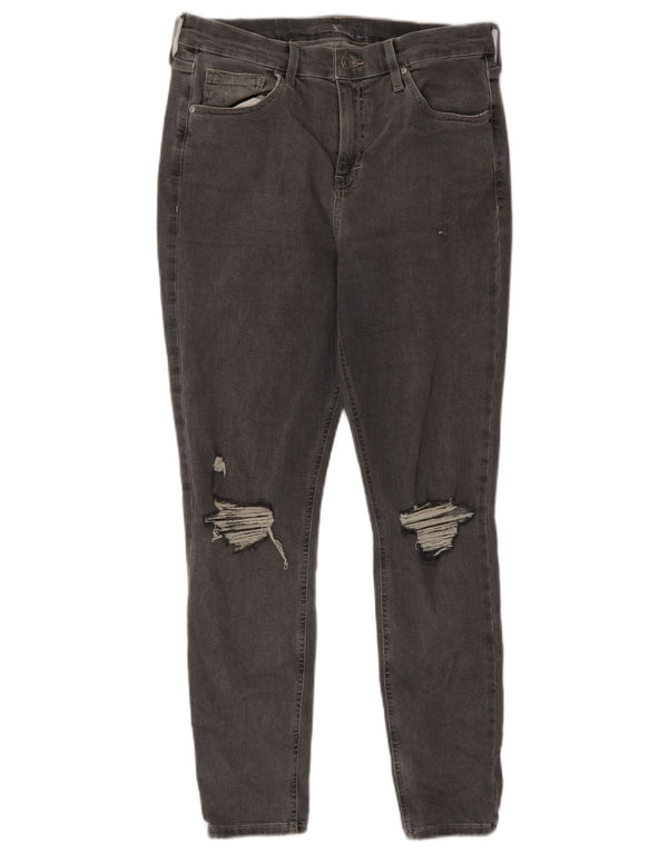 Topshop Womens Distressed Slim Jeans W30 L26 Grey Cotton