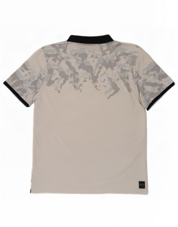 Calvin Klein Mens Polo Shirt XL White Camouflage Cotton
