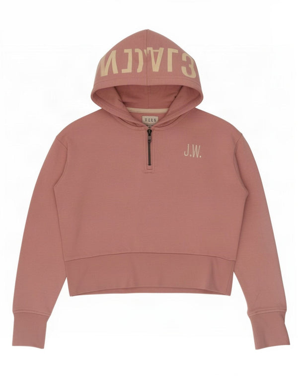 Jack Wills Girls Crop Graphic Hoodie Jumper 10-11 Years Pink Cotton