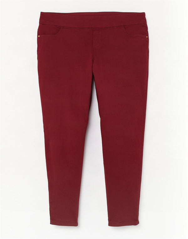 Marks & Spencer Womens Autograph Casual Trousers UK 26 5XL W52 L30 Burgundy