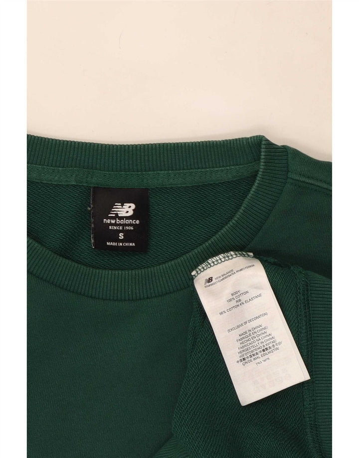 New Balance Mens Sweatshirt Jumper Small Green Cotton