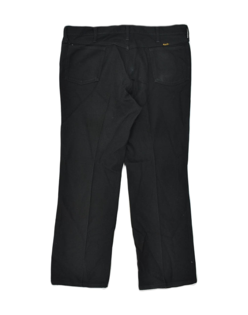 WRANGLER Mens Straight Casual Trousers W40 L30  Black Polyester | Vintage Wrangler | Thrift | Second-Hand Wrangler | Used Clothing | Messina Hembry 