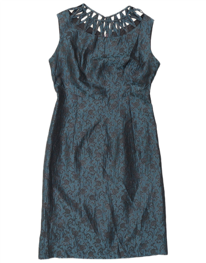 Vintage Womens 2 Button 2 Piece Set UK 12 Medium Blue Floral