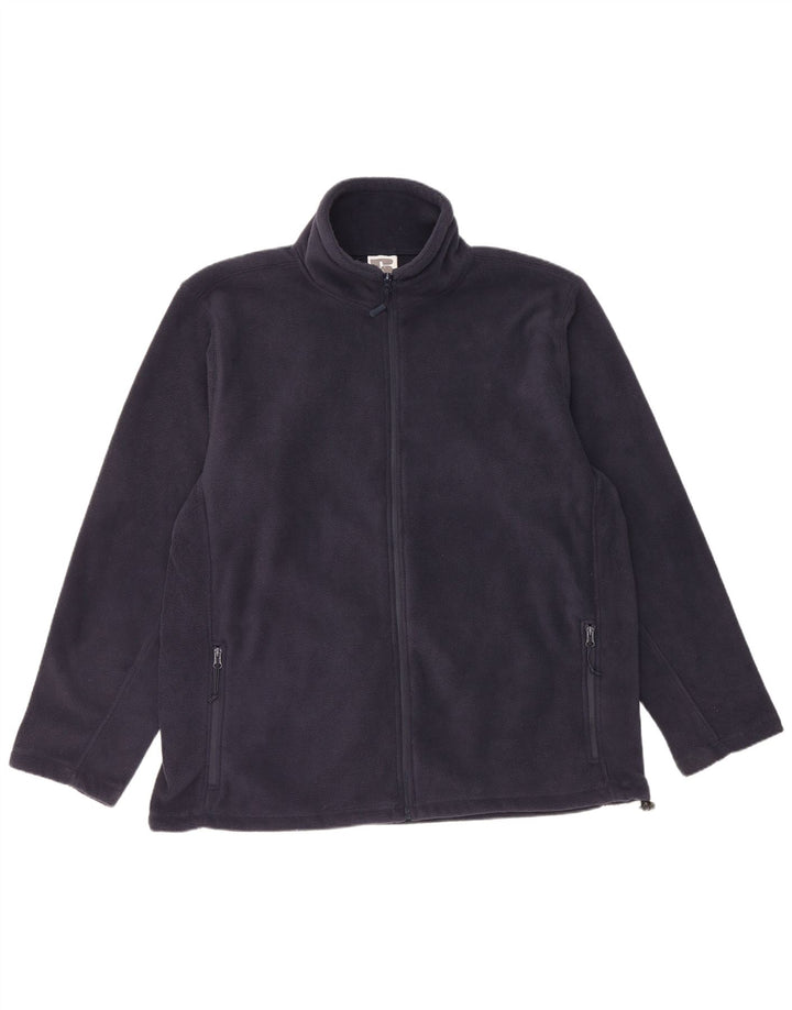Russell Athletic Mens Graphic Fleece Jacket UK 44 2XL Navy Blue Polyester