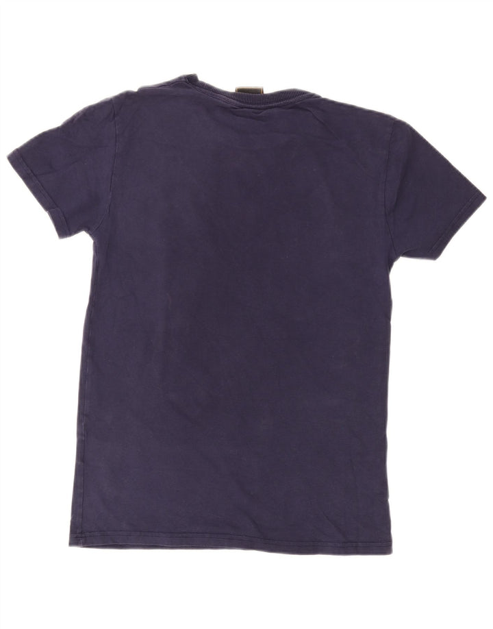 SUPERDRY Mens Graphic T-Shirt Top Small Navy Blue Cotton