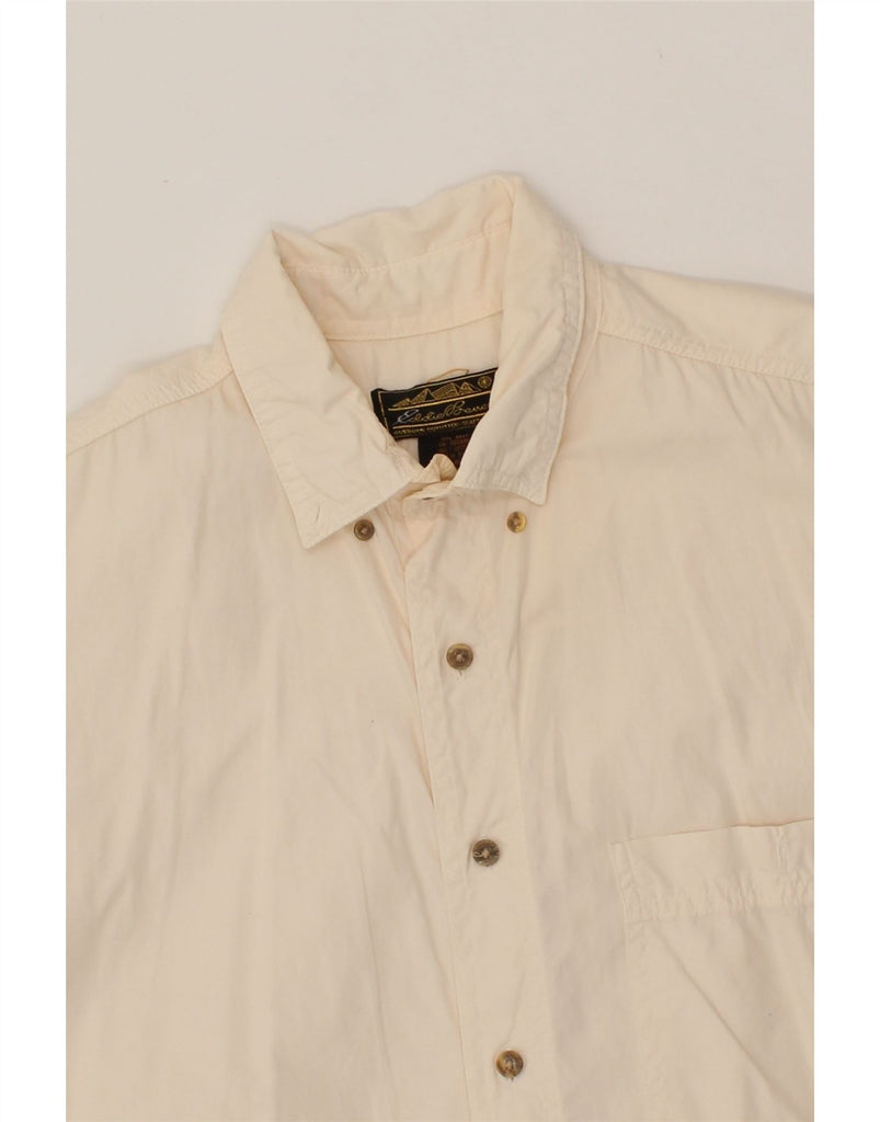 EDDIE BAUER Mens Short Sleeve Shirt Medium Beige Cotton Vintage Eddie Bauer and Second-Hand Eddie Bauer from Messina Hembry 