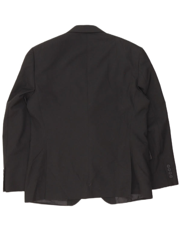 Marks & Spencer Mens Short 2 Button Blazer Jacket UK 40 Medium Black