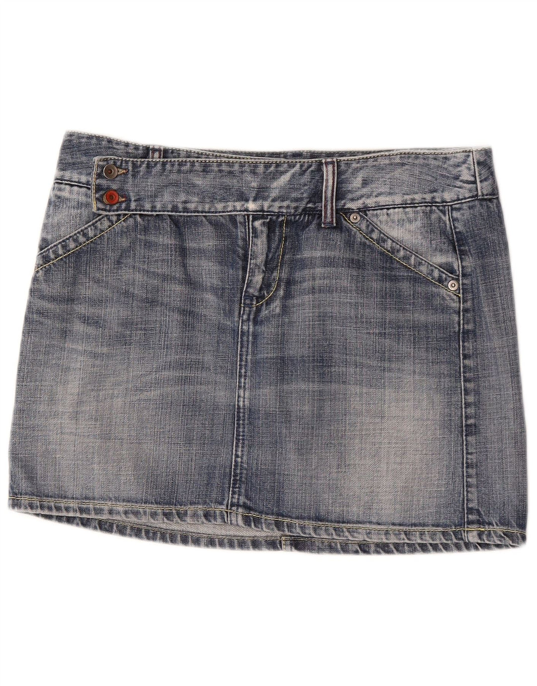 Benetton Womens Mini Denim Skirt IT 44 Medium W32  Blue Cotton