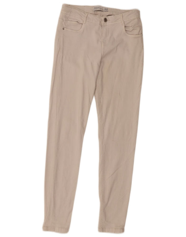 Zara Womens Skinny Jeans EU 36 XS W26 L28 Beige Cotton