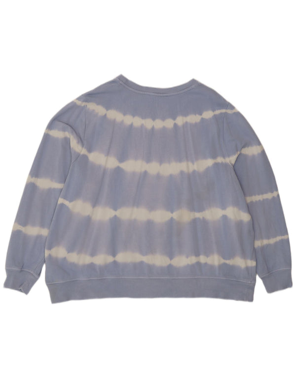 Marks & Spencer Womens Relaxed Fit Sweatshirt Jumper UK 22 2XL Blue Tie Dye