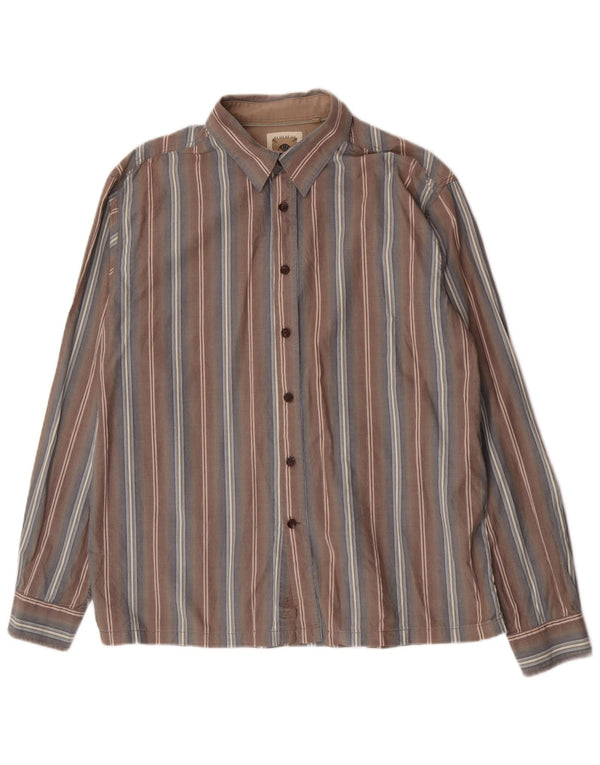Fat Face Mens Shirt Large Grey Striped Cotton