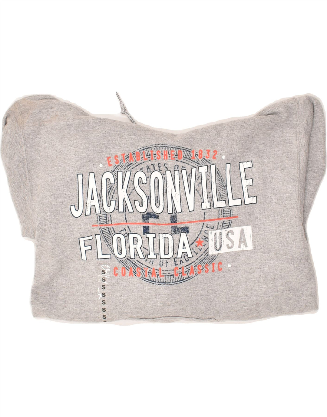 VINTAGE Mens Graphic Hoodie Jumper Small Grey Cotton Vintage Vintage and Second-Hand Vintage from Messina Hembry 