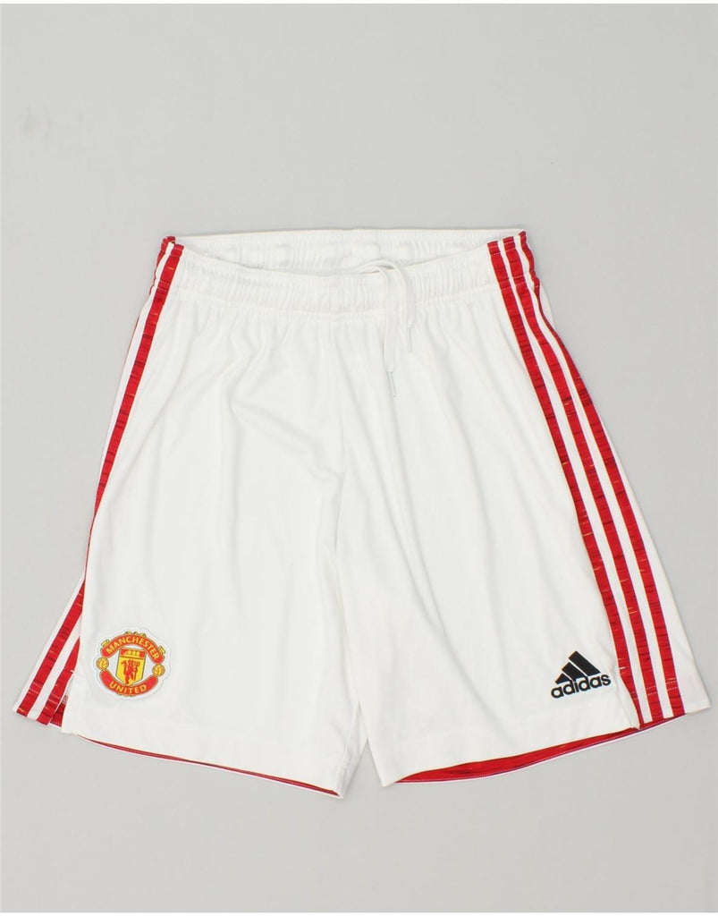 ADIDAS Womens Manchester United Graphic Sport Shorts Medium White | Vintage Adidas | Thrift | Second-Hand Adidas | Used Clothing | Messina Hembry 