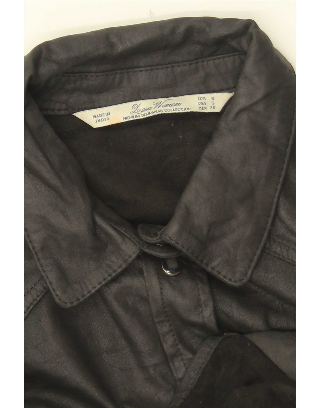 Zara Womens Leather Shirt UK 10 Small Black