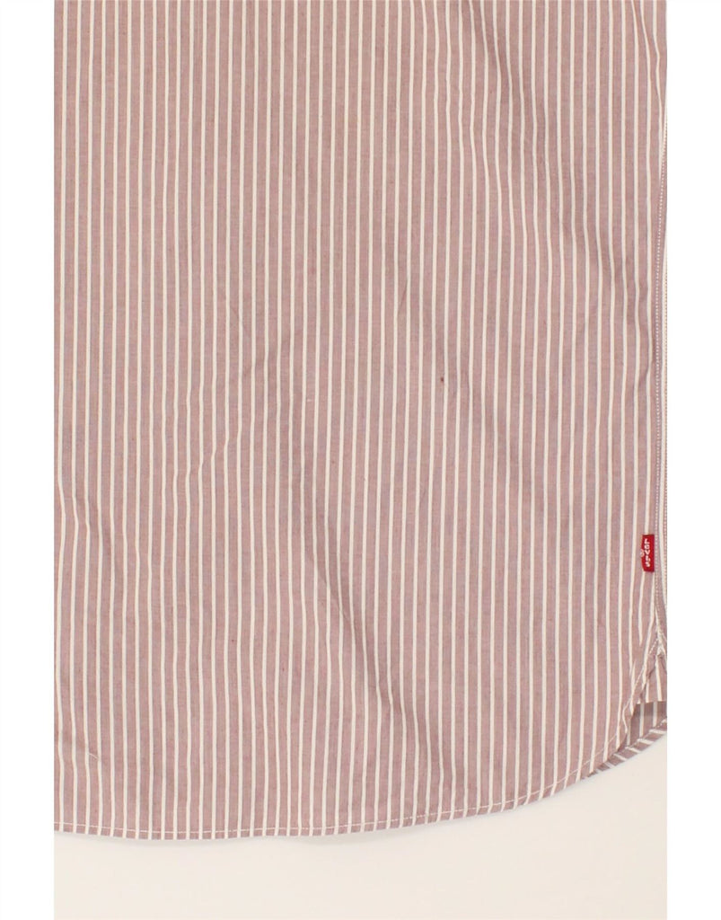 LEVI'S Mens Short Sleeve Shirt Medium Pink Pinstripe Cotton Vintage Levi's and Second-Hand Levi's from Messina Hembry 