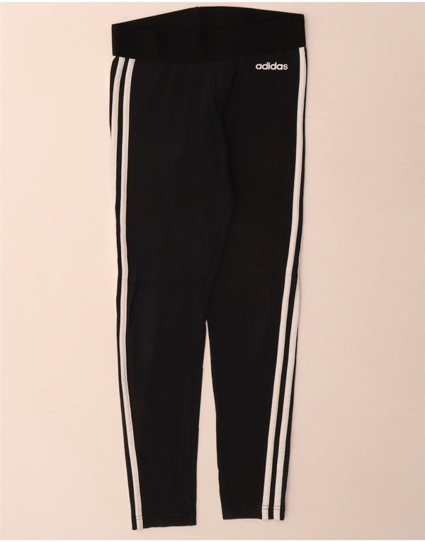 Adidas Womens Leggings UK 8/10 Small Black Cotton