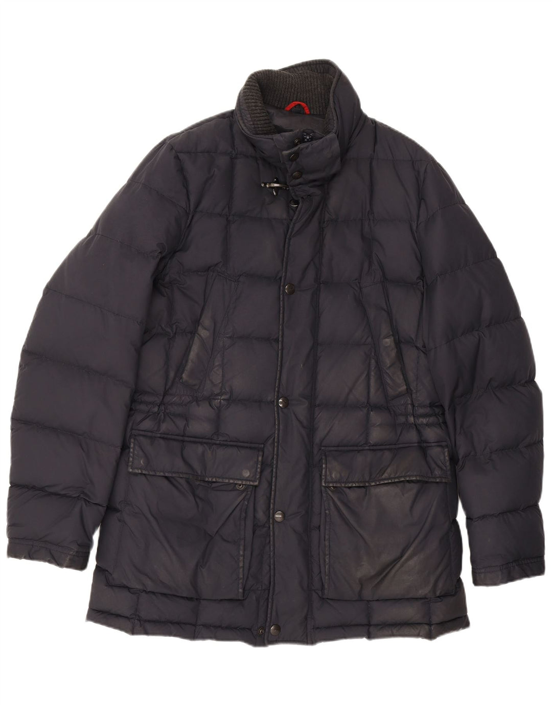 Fay Mens Padded Coat UK 42 XL Navy Blue Polyester